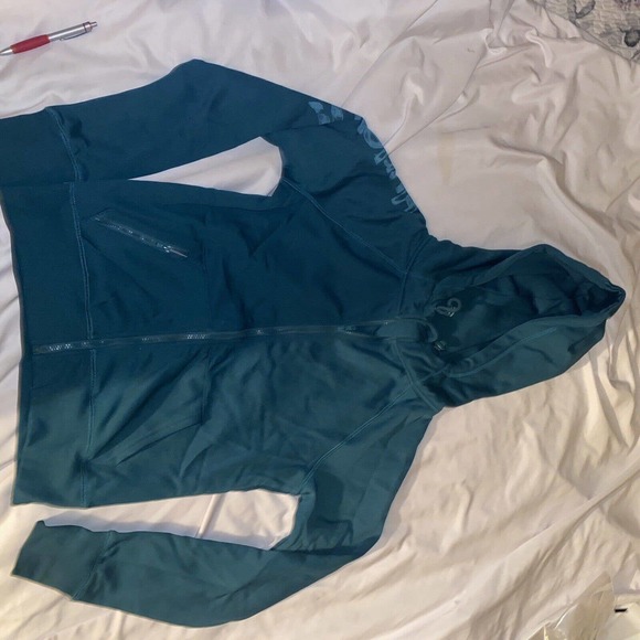 Hurley Hoodie Sweatshirt Women Large Teal Blue Zip Up Front Pockets Outdoors - Picture 11 of 12